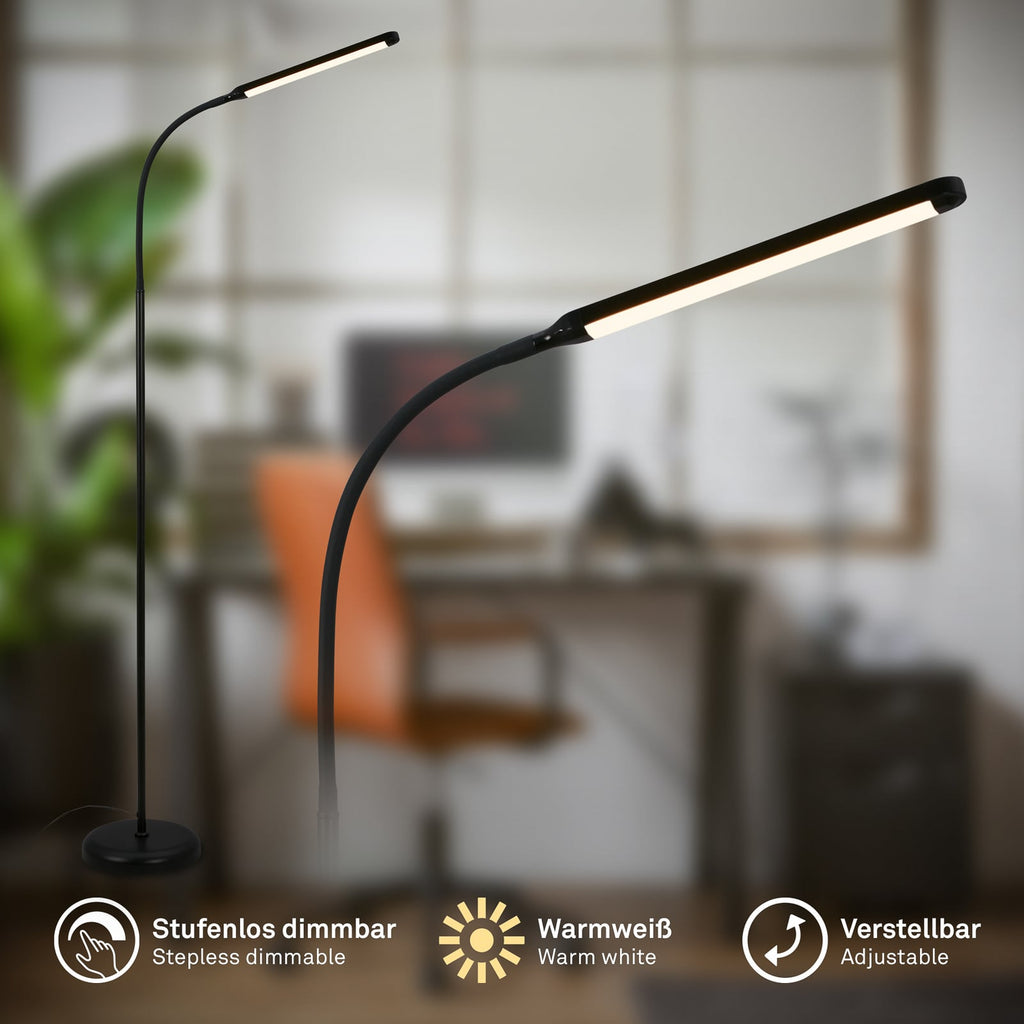 Montert LED gulvlampe Mura svart i stue