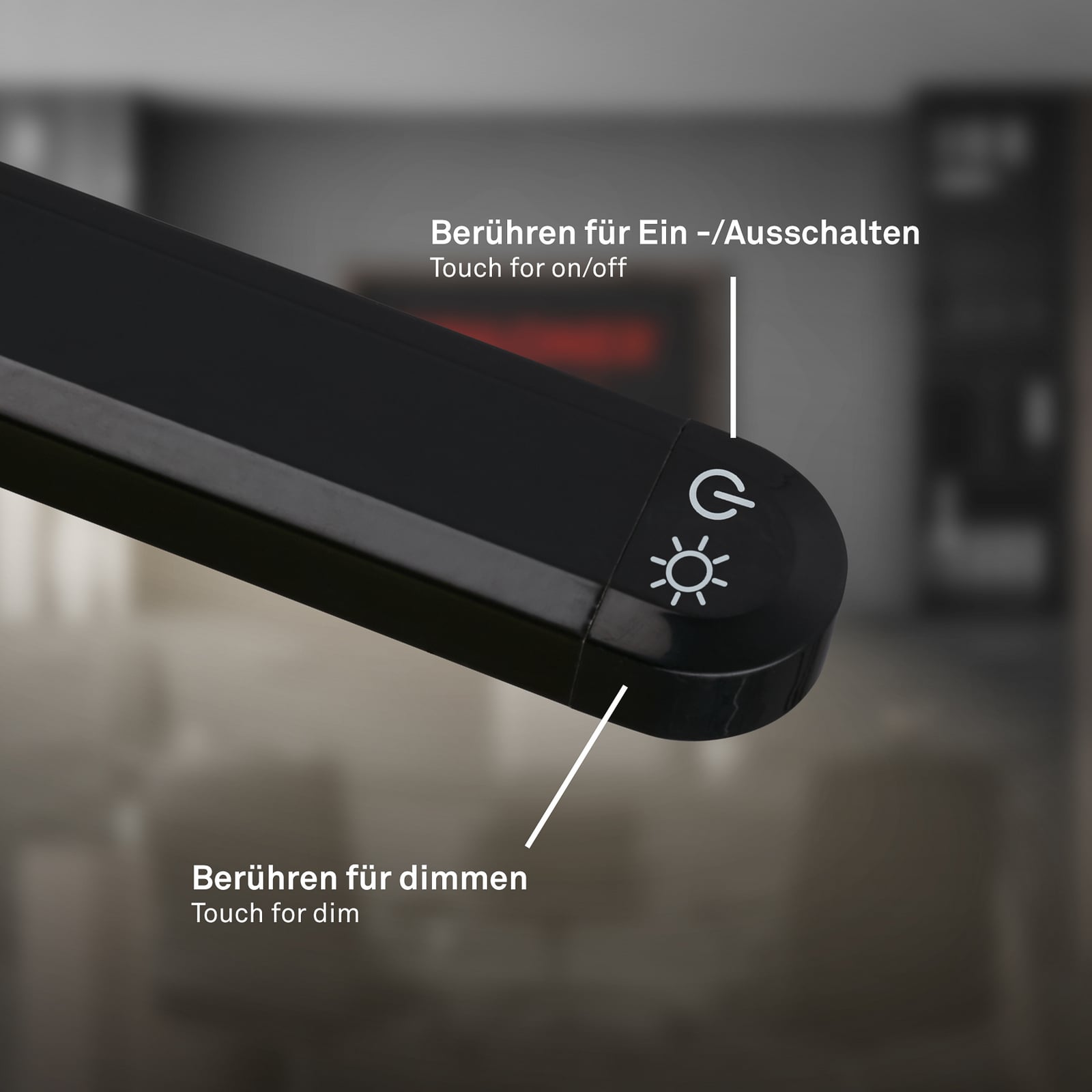 Berøringsdimmer på LED gulvlampe Mura svart
