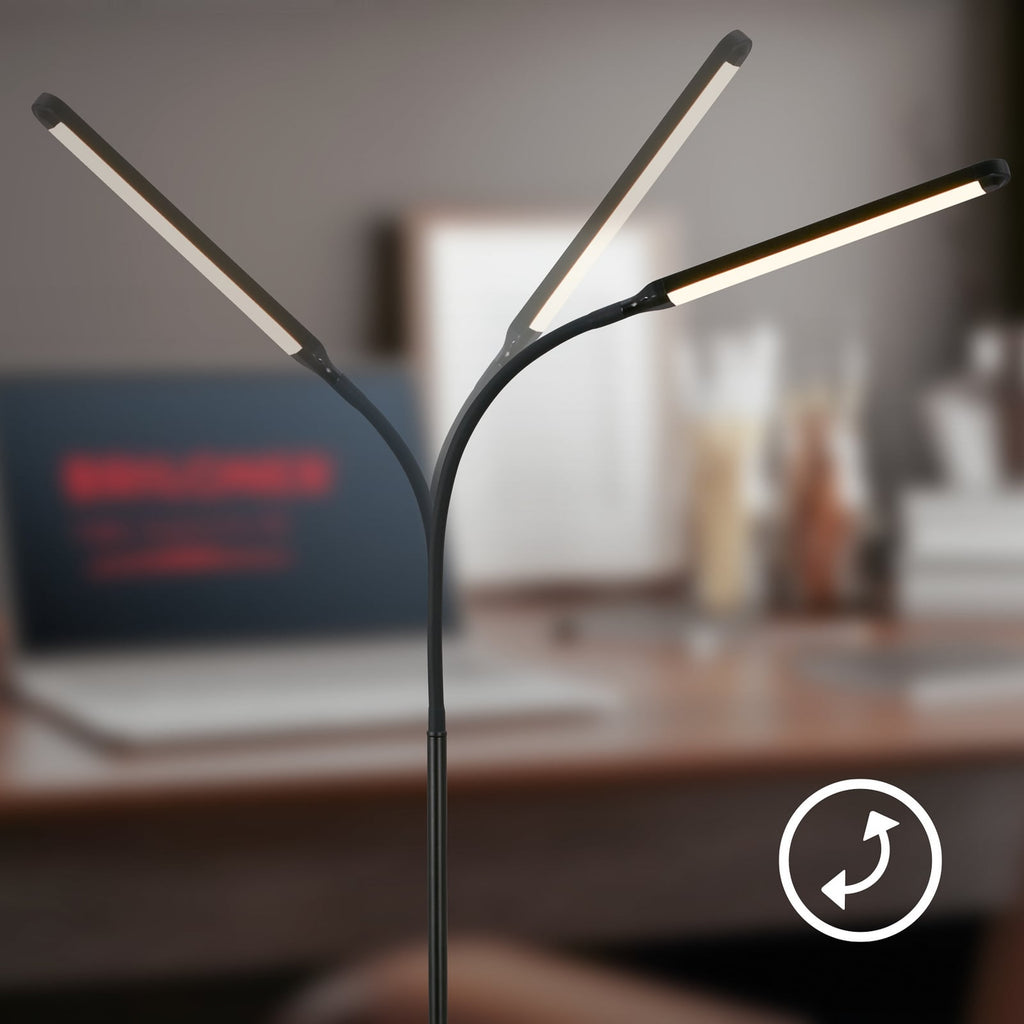 LED gulvlampe Mura svart sett fra siden