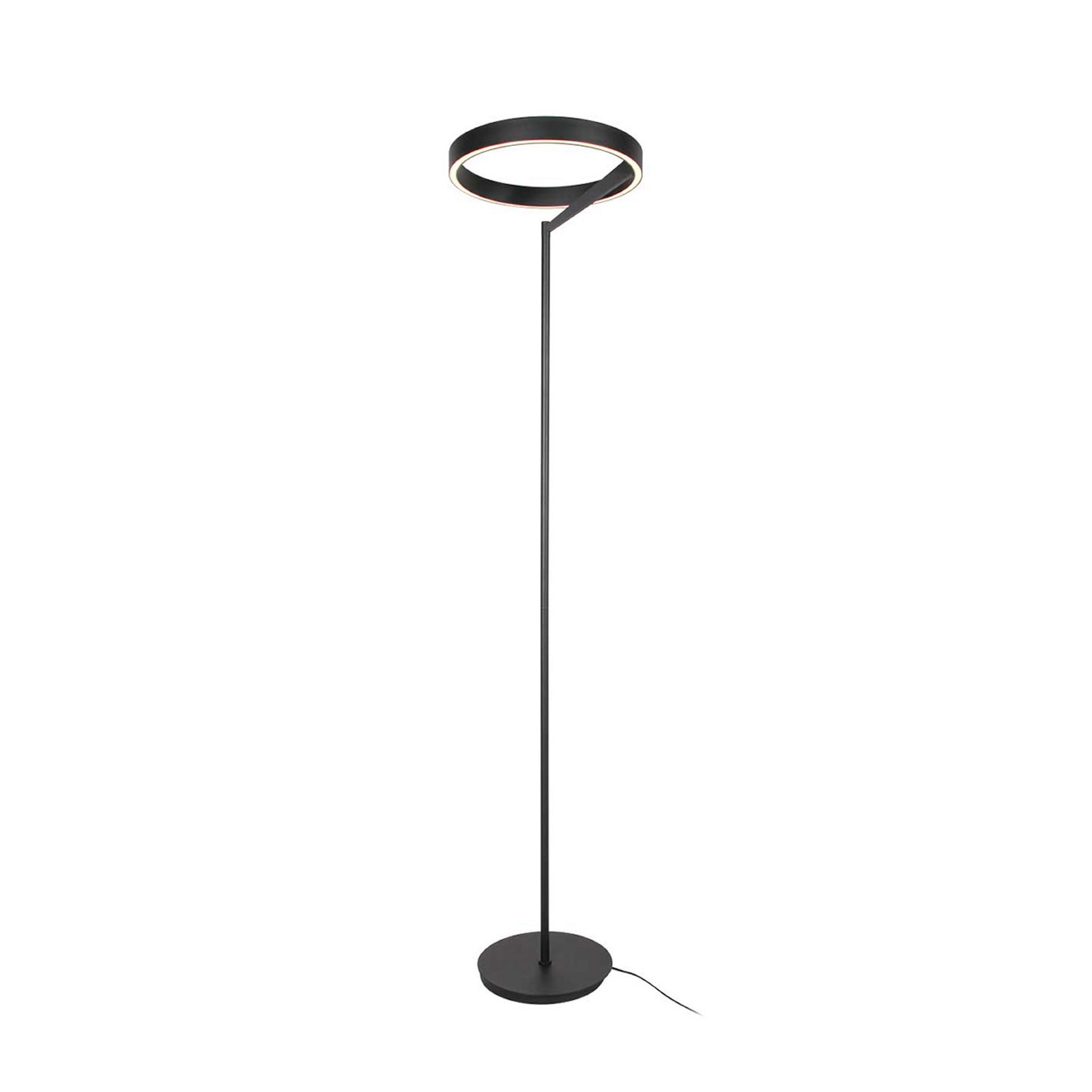 LED gulvlampe Mykty 2-lys dimbar CCT svart 170 cm montert i stue