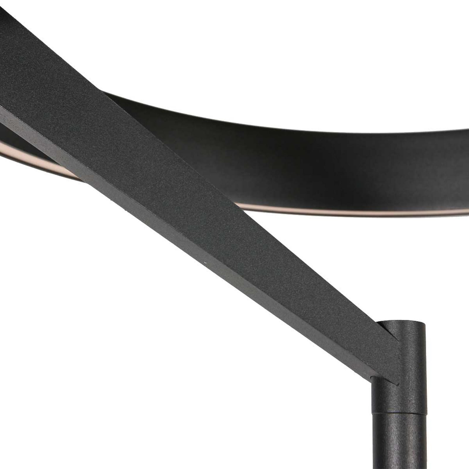 LED gulvlampe Mykty 2-lys dimbar CCT svart 170 cm med slankt design