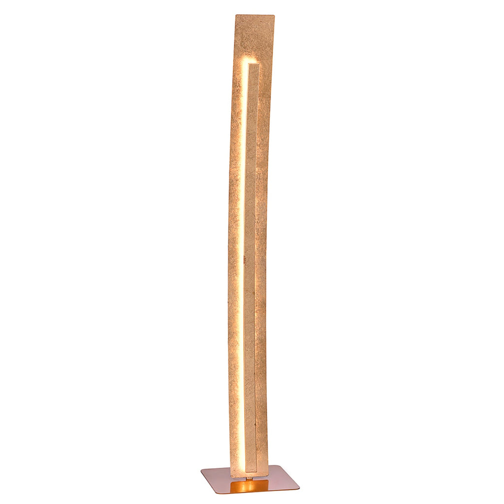 LED gulvlampe Nevis bladgulloptikk stål 140 cm 30W forfra