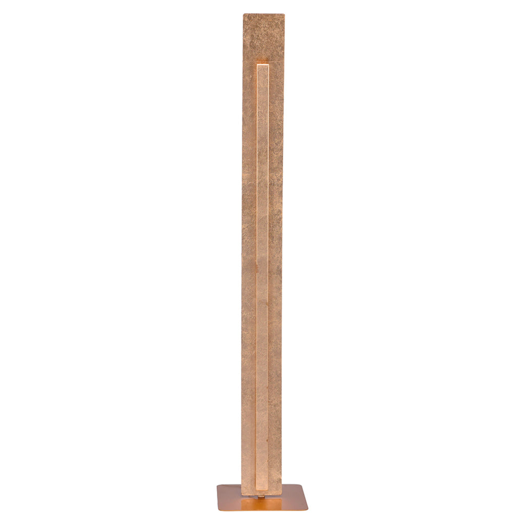 Montert LED gulvlampe Nevis bladgulloptikk stål 140 cm 30W i rom