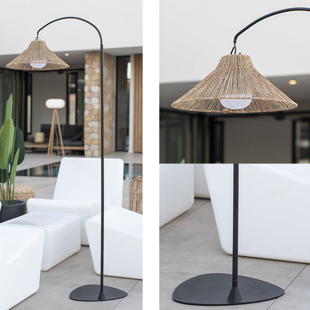 LED gulvlampe Niza oppladbar dimbar IP54 168 cm detalj av skjerm