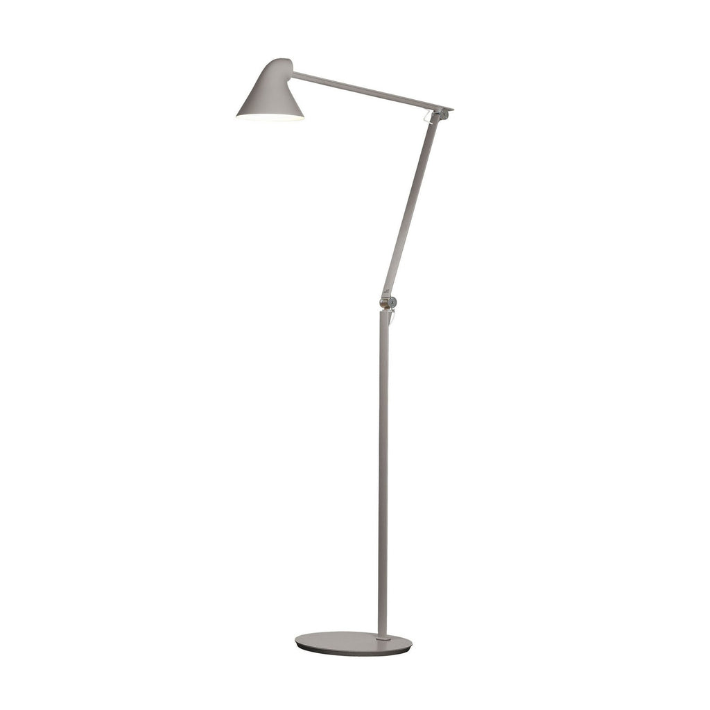LED gulvlampe NJP dimbar høydejusterbar lysegrå 10W forfra