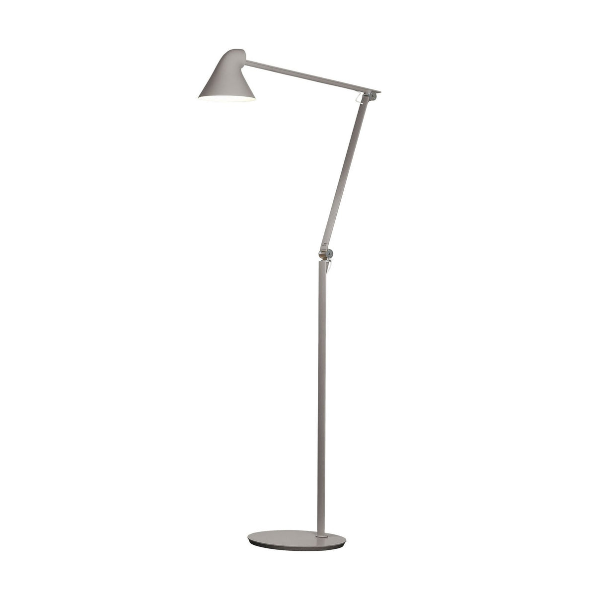 LED gulvlampe NJP dimbar høydejusterbar lysegrå 10W forfra