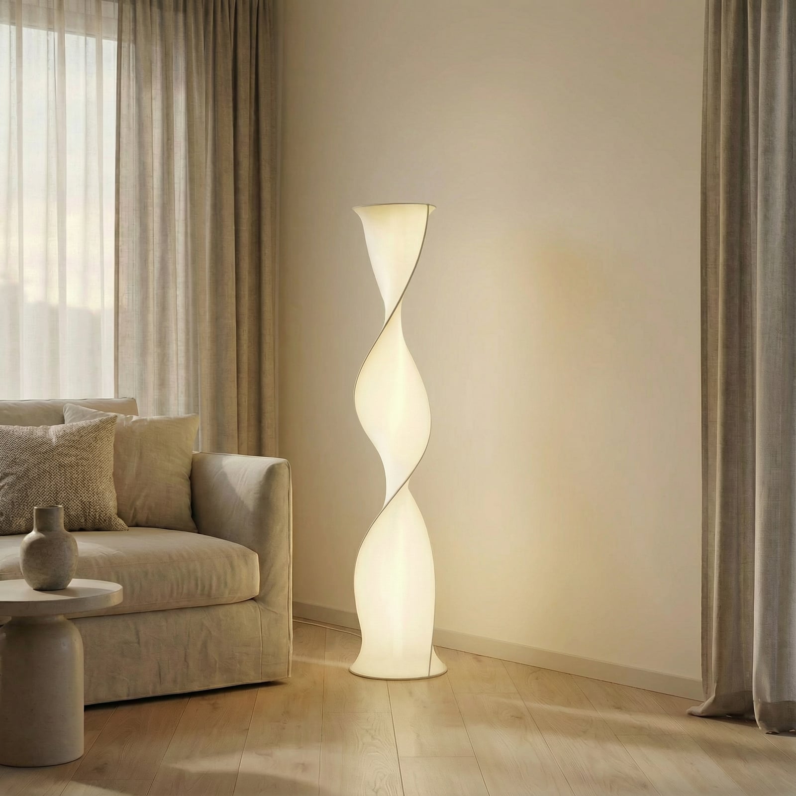 LED gulvlampe Novelle hvit CCT dimbar bakside