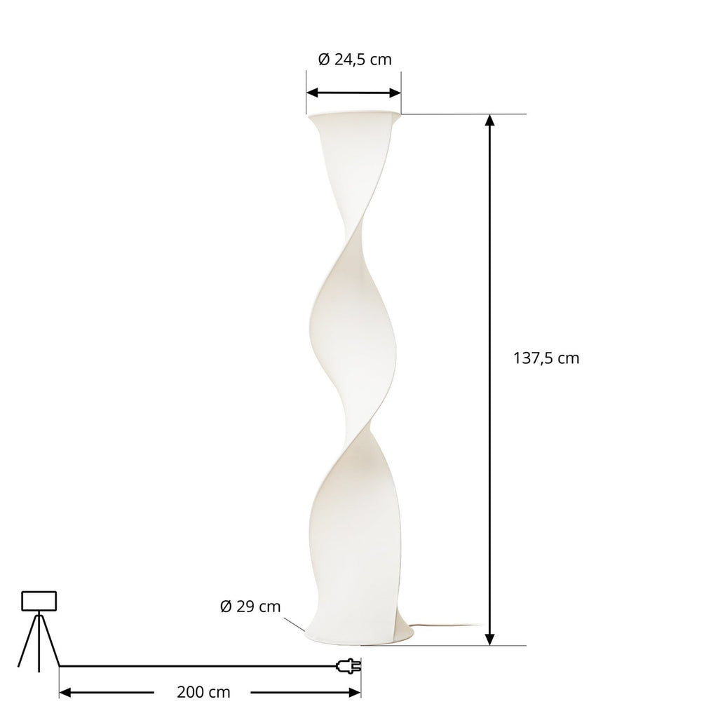 LED gulvlampe Novelle hvit CCT dimbar detalj av fotdimmer