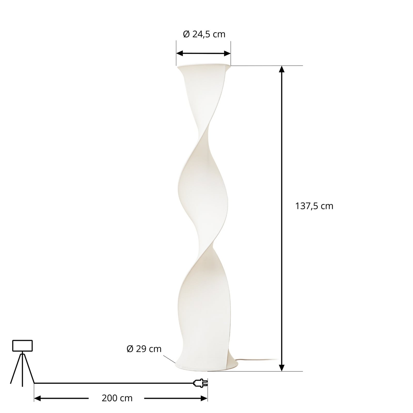 LED gulvlampe Novelle hvit CCT dimbar detalj av fotdimmer