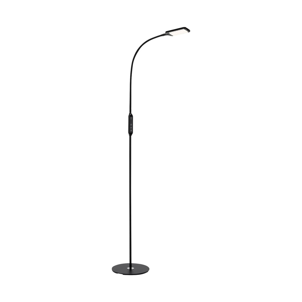 LED gulvlampe Office dimbar svart CCT med fjernkontroll 7W forfra
