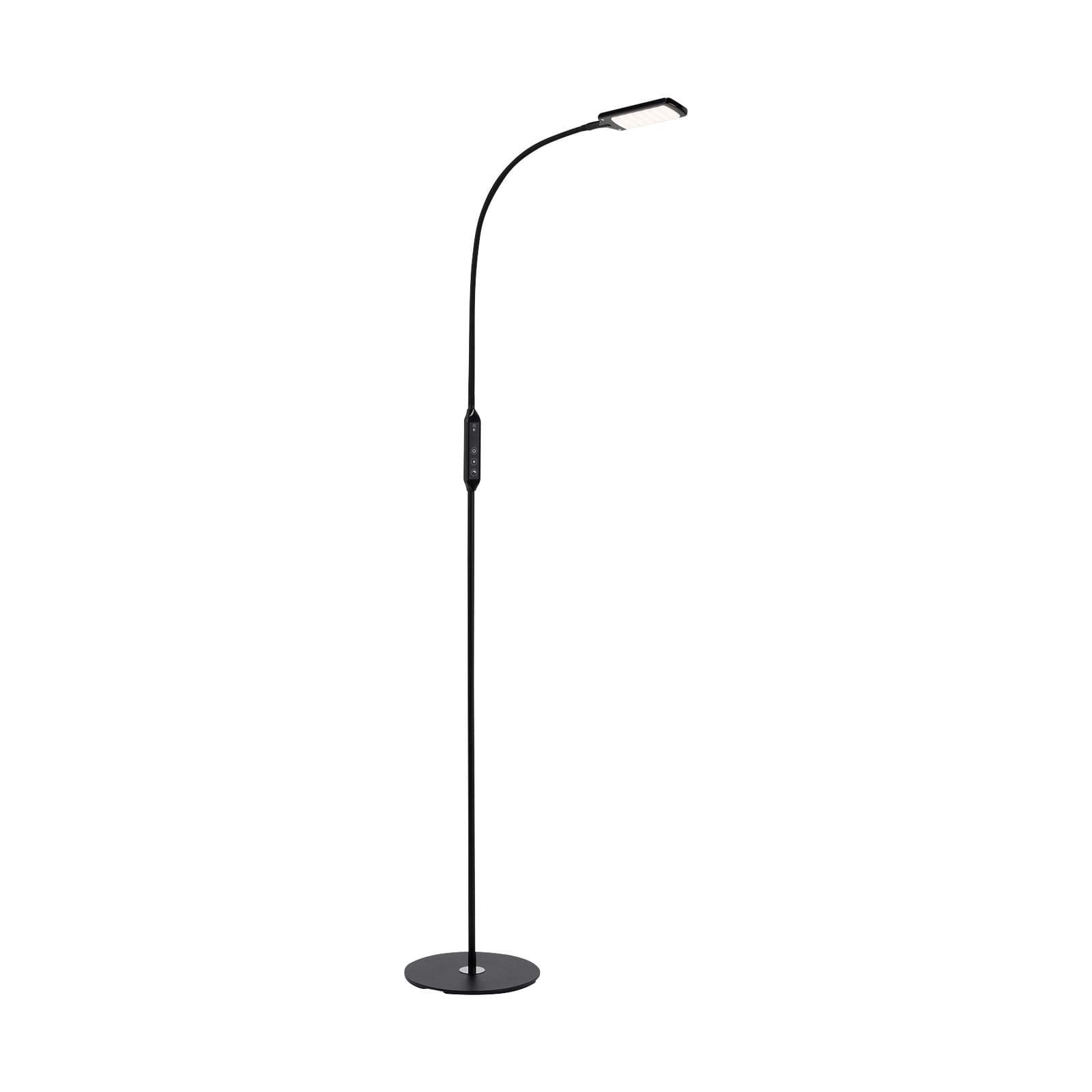 LED gulvlampe Office dimbar svart CCT med fjernkontroll 7W forfra