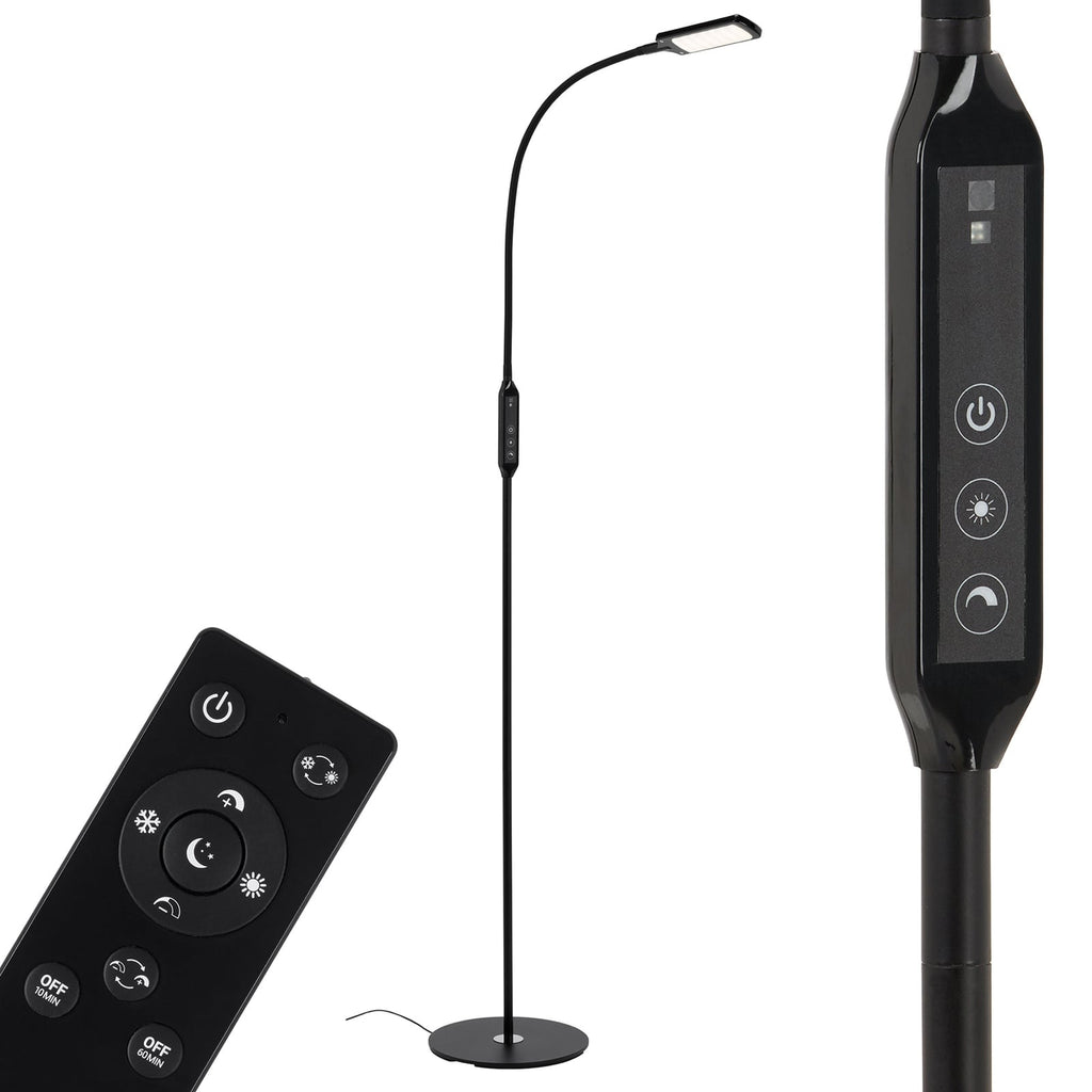 LED gulvlampe Office dimbar svart CCT med fjernkontroll 7W detalj