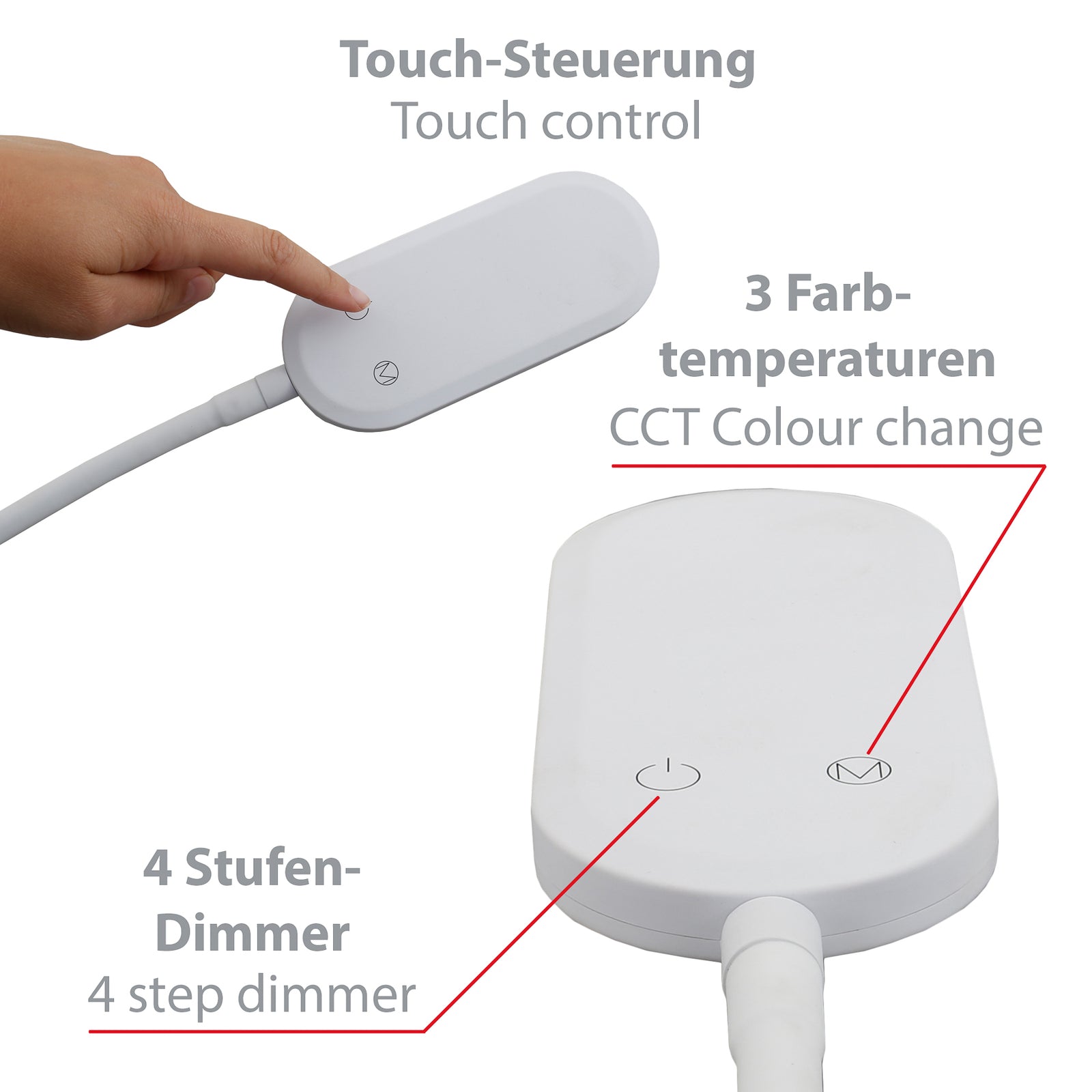 LED gulvlampe Office Step dimbar CCT hvit 158 cm lysmodus dagslys