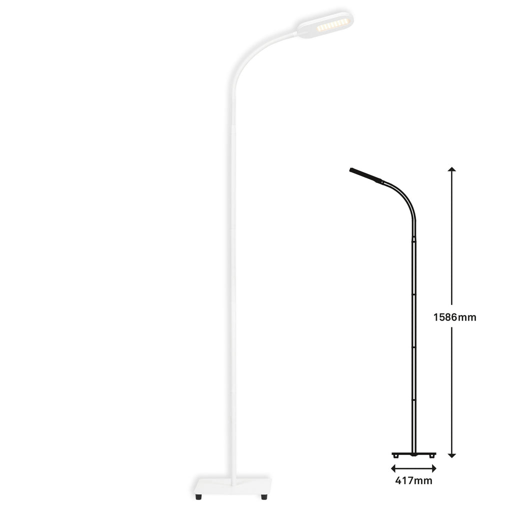 LED gulvlampe Office Step dimbar CCT hvit 158 cm høydejustering