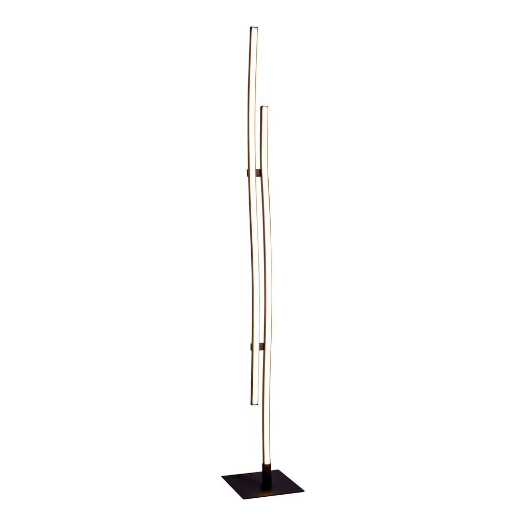 LED gulvlampe Onda 2-lys svart/hvit montert i stue