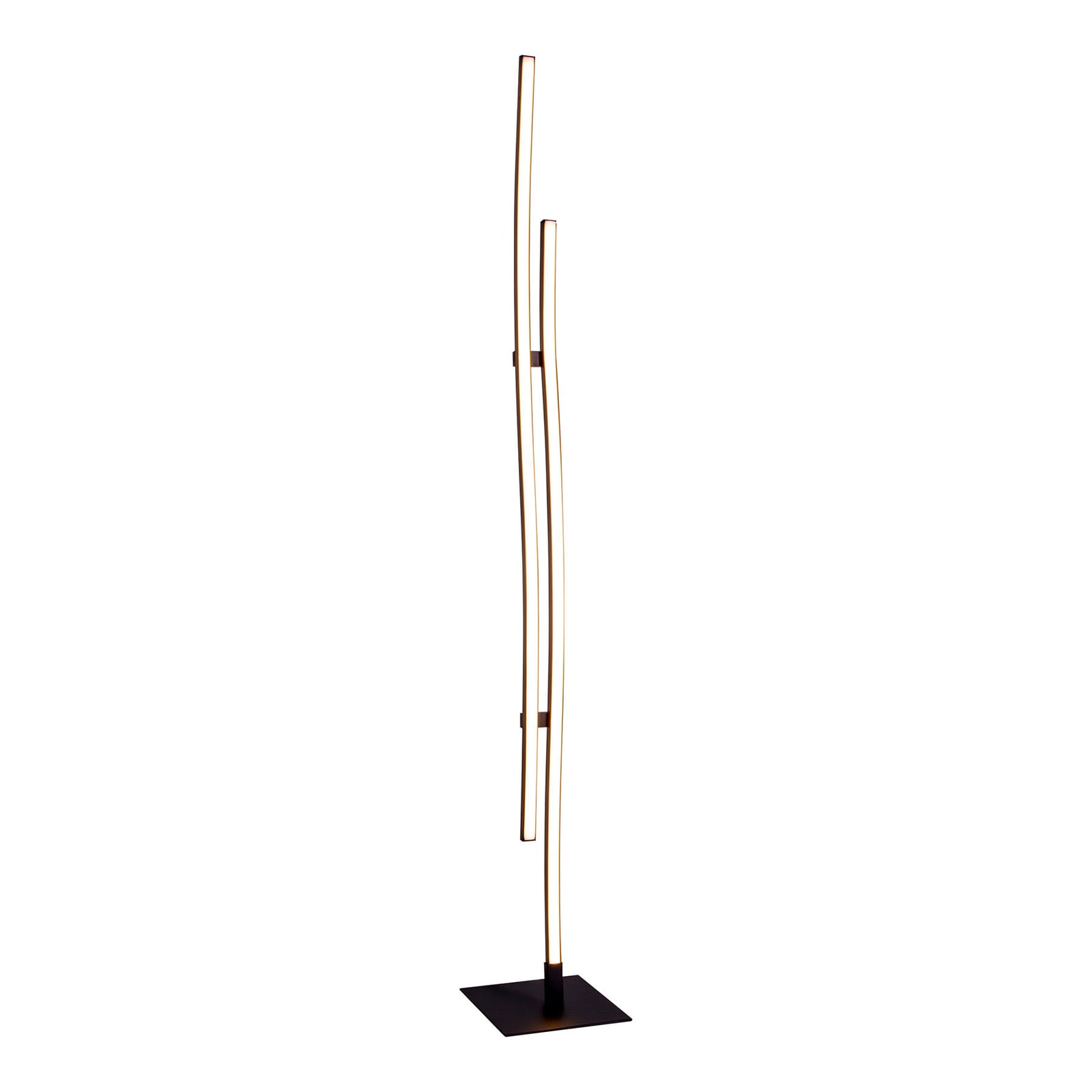 LED gulvlampe Onda 2-lys svart/hvit montert i stue