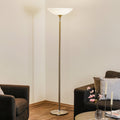 LED gulvlampe Opera glass matt nikkel dimbar forfra