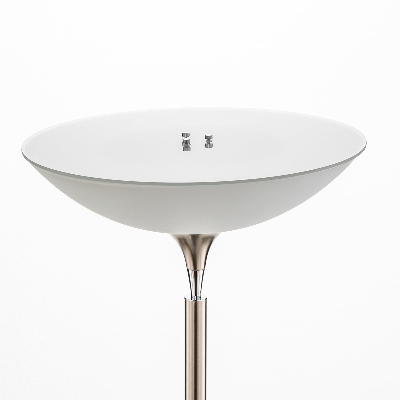 LED gulvlampe Opera glass matt nikkel dimbar sideprofil