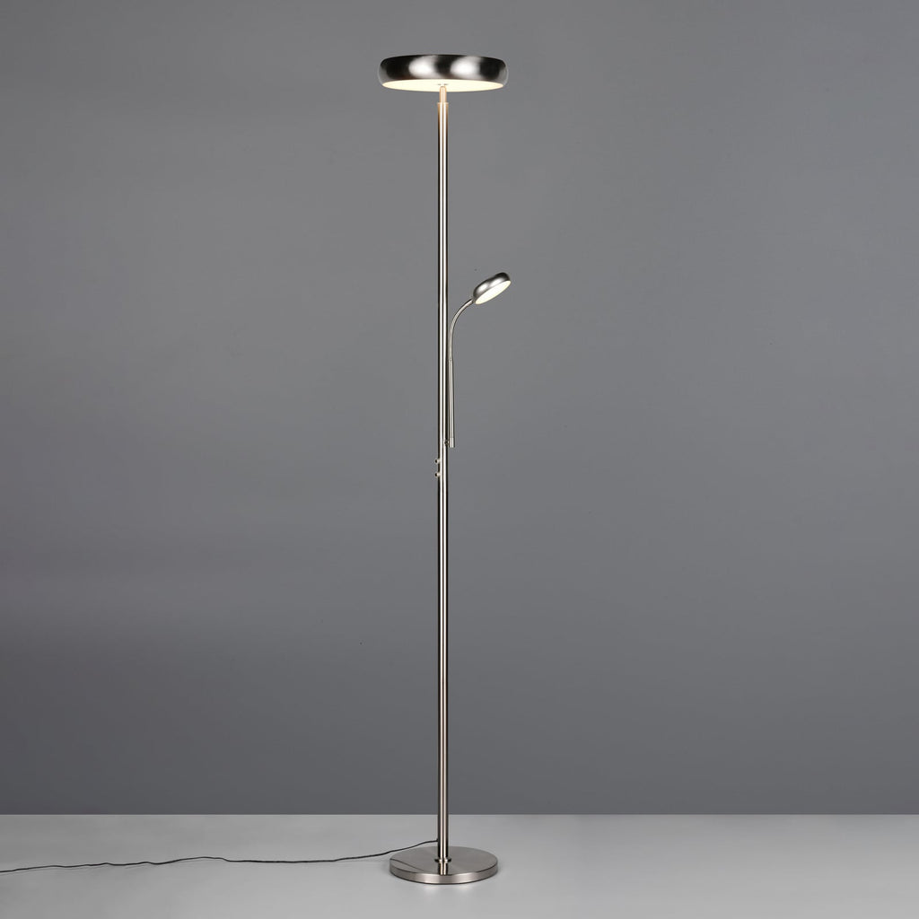LED gulvlampe Palermo matt nikkel CCT fjernkontroll dimbar forfra