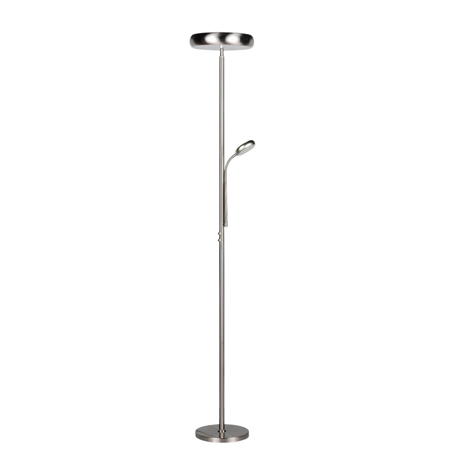 Bakside av LED gulvlampe Palermo matt nikkel CCT fjernkontroll dimbar