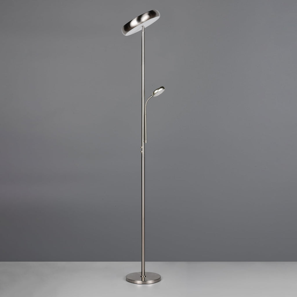 LED gulvlampe Palermo matt nikkel med svingbar lampeskjerm
