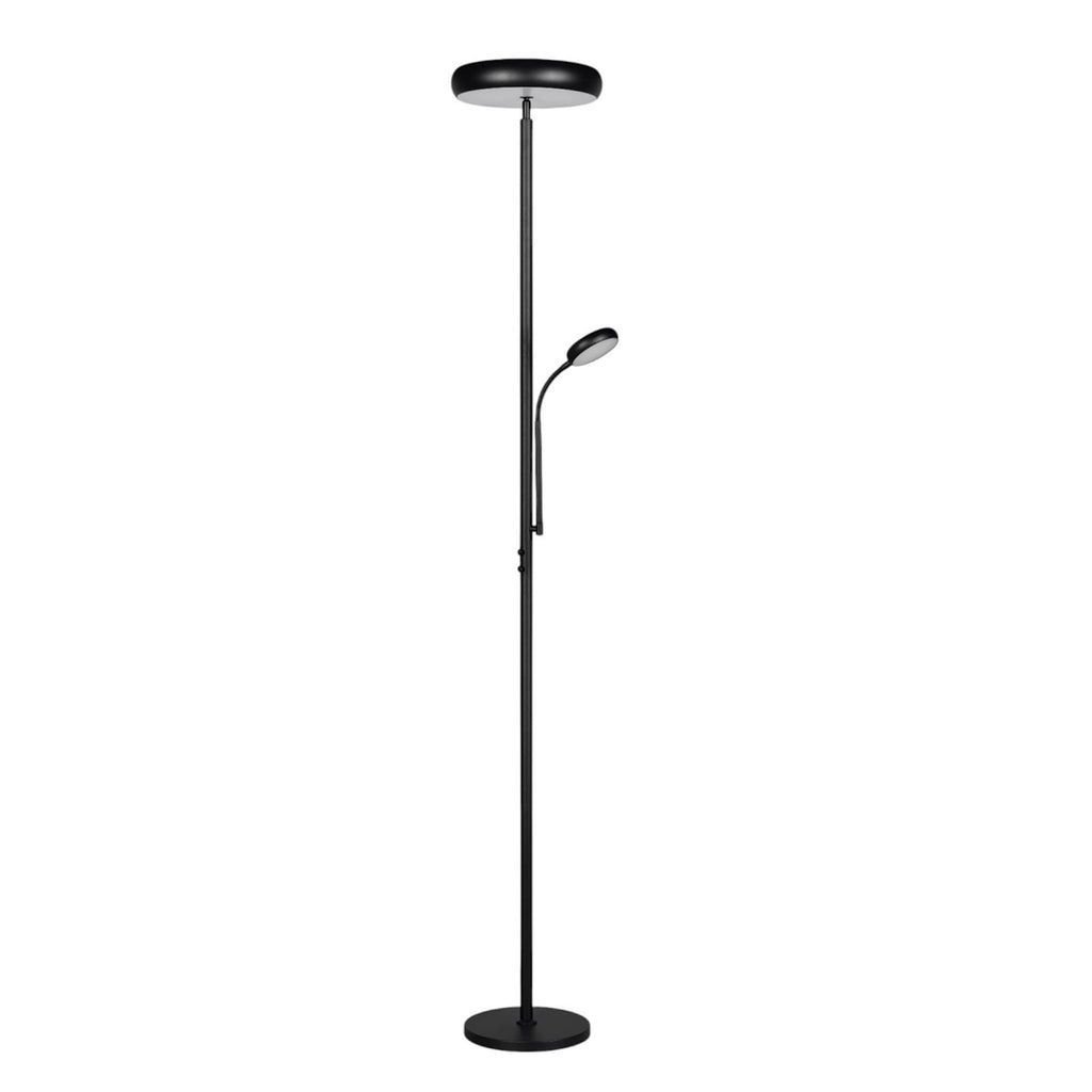 LED gulvlampe Palermo svart matt CCT dimbar med fjernkontroll bakside
