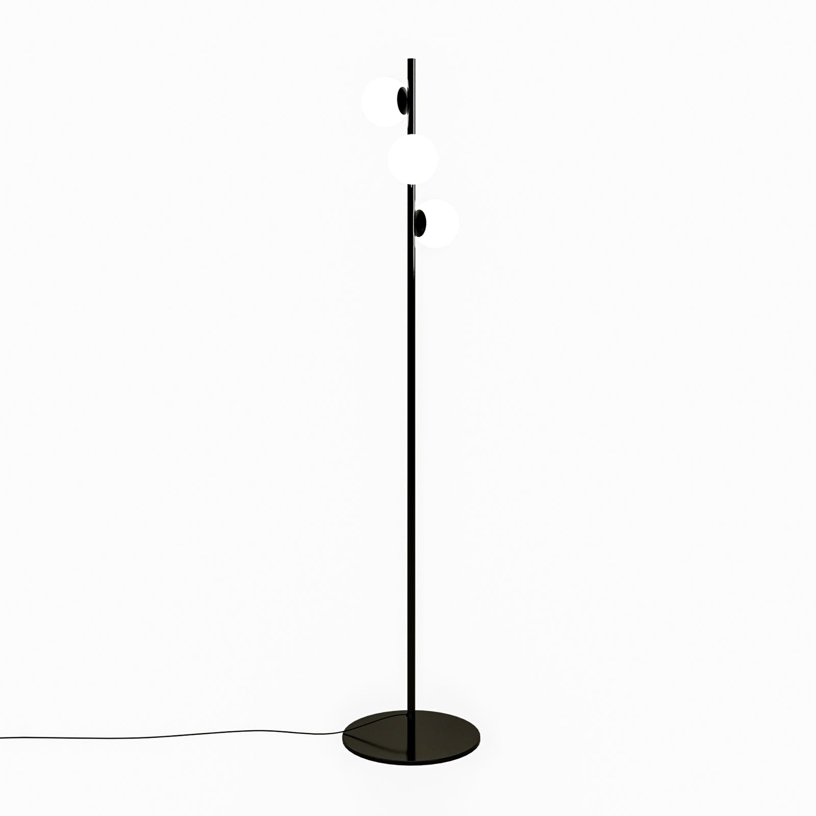LED gulvlampe Perlina 3-lys stål svart 170 cm CCT forfra