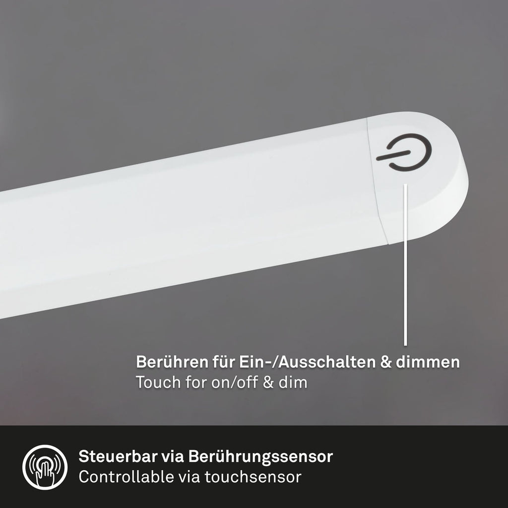 LED gulvlampe Pivaz justerbar dimbar hvit montert i stue