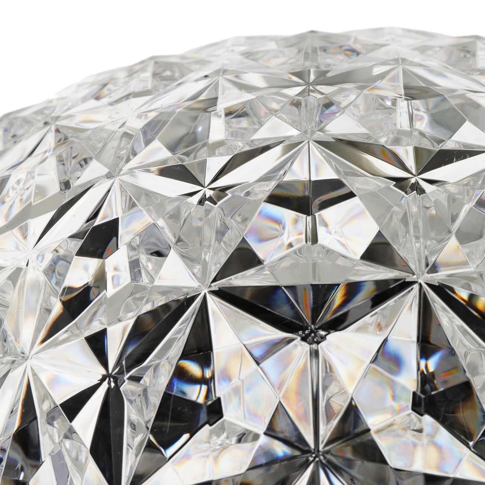 Nærbilde av LED gulvlampe Planet krystallklar dimbar refleksjoner