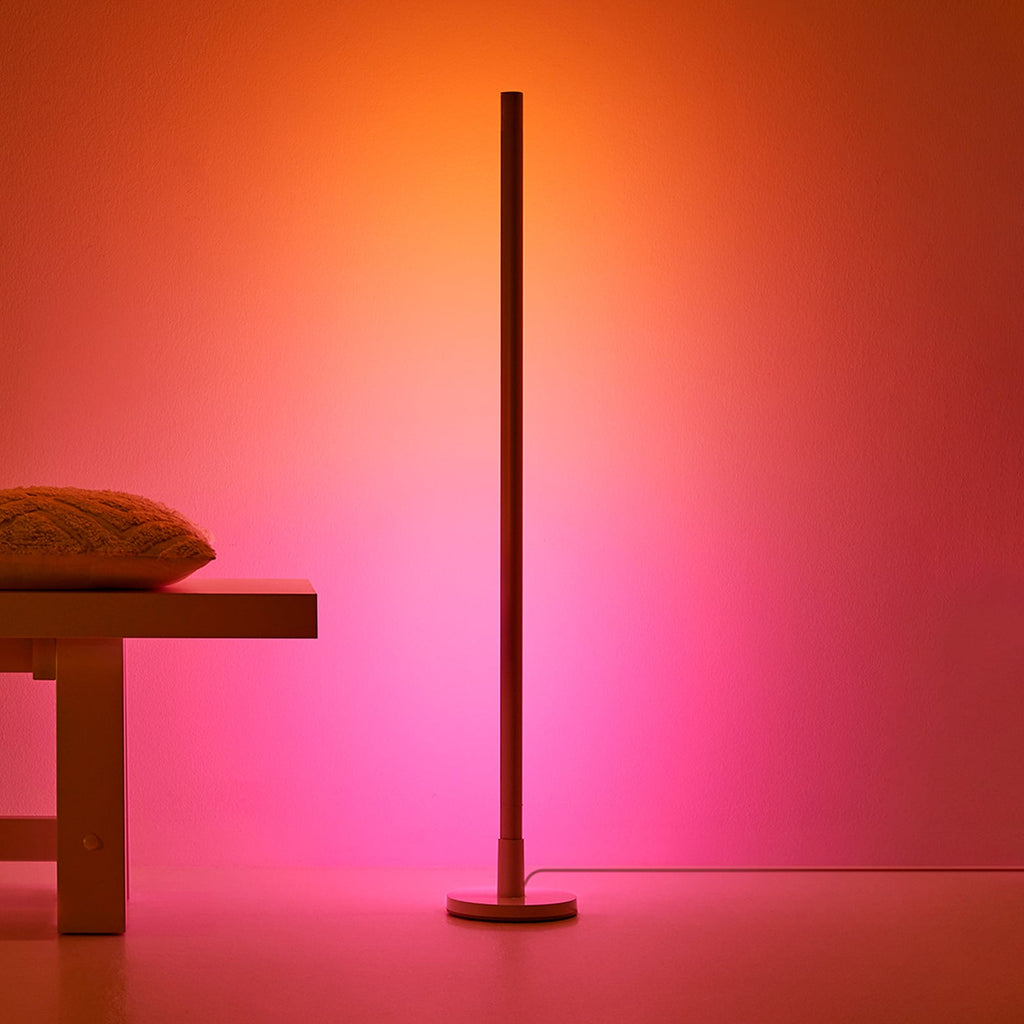 LED gulvlampe Pole dimbar RGB WiFi hvit forfra