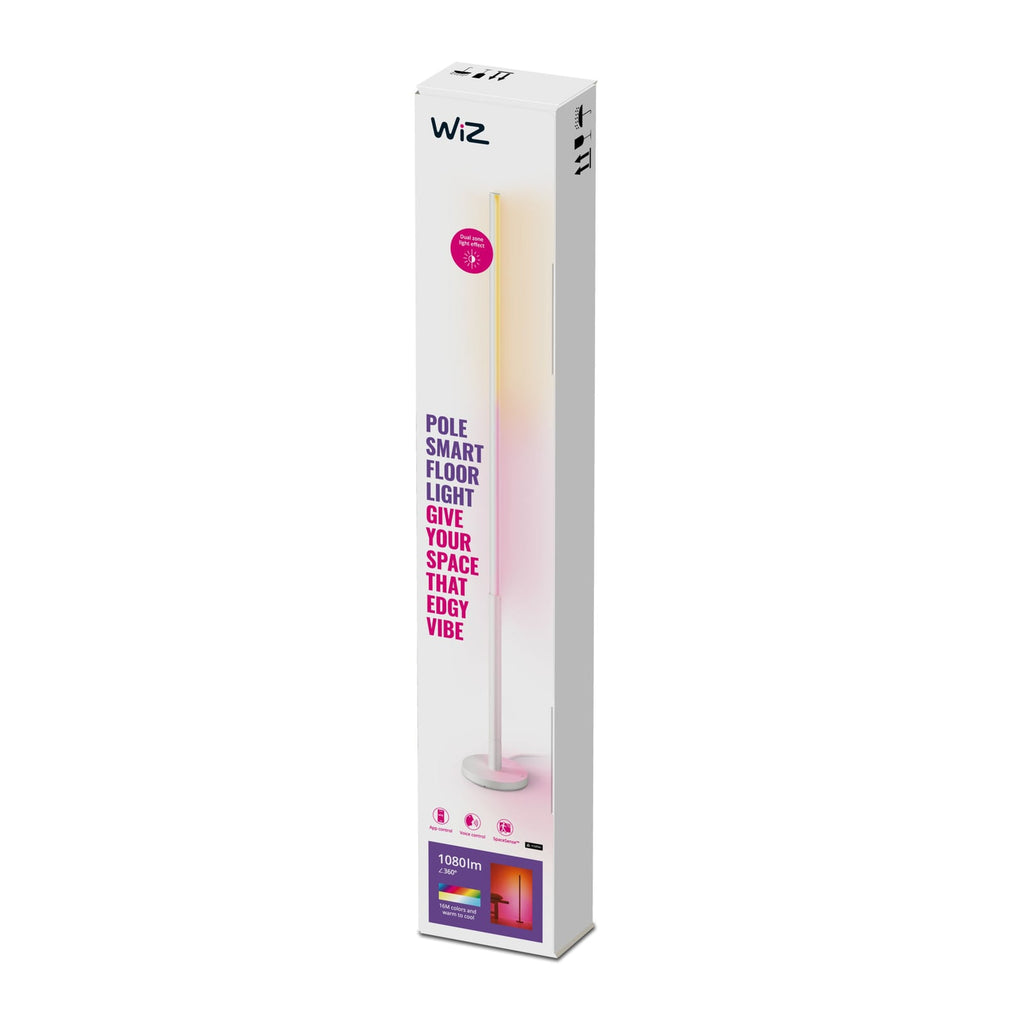 LED gulvlampe Pole dimbar RGB WiFi hvit i vertikal posisjon