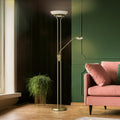LED gulvlampe Pool med leselampe dimbar CCT messing 182 cm forfra