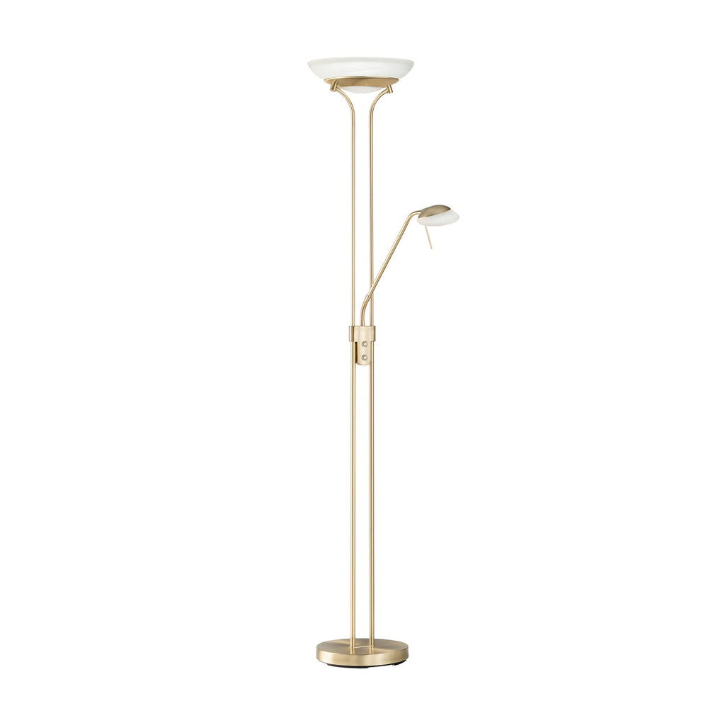 Bakside av LED gulvlampe Pool med leselampe dimbar CCT messing 182 cm