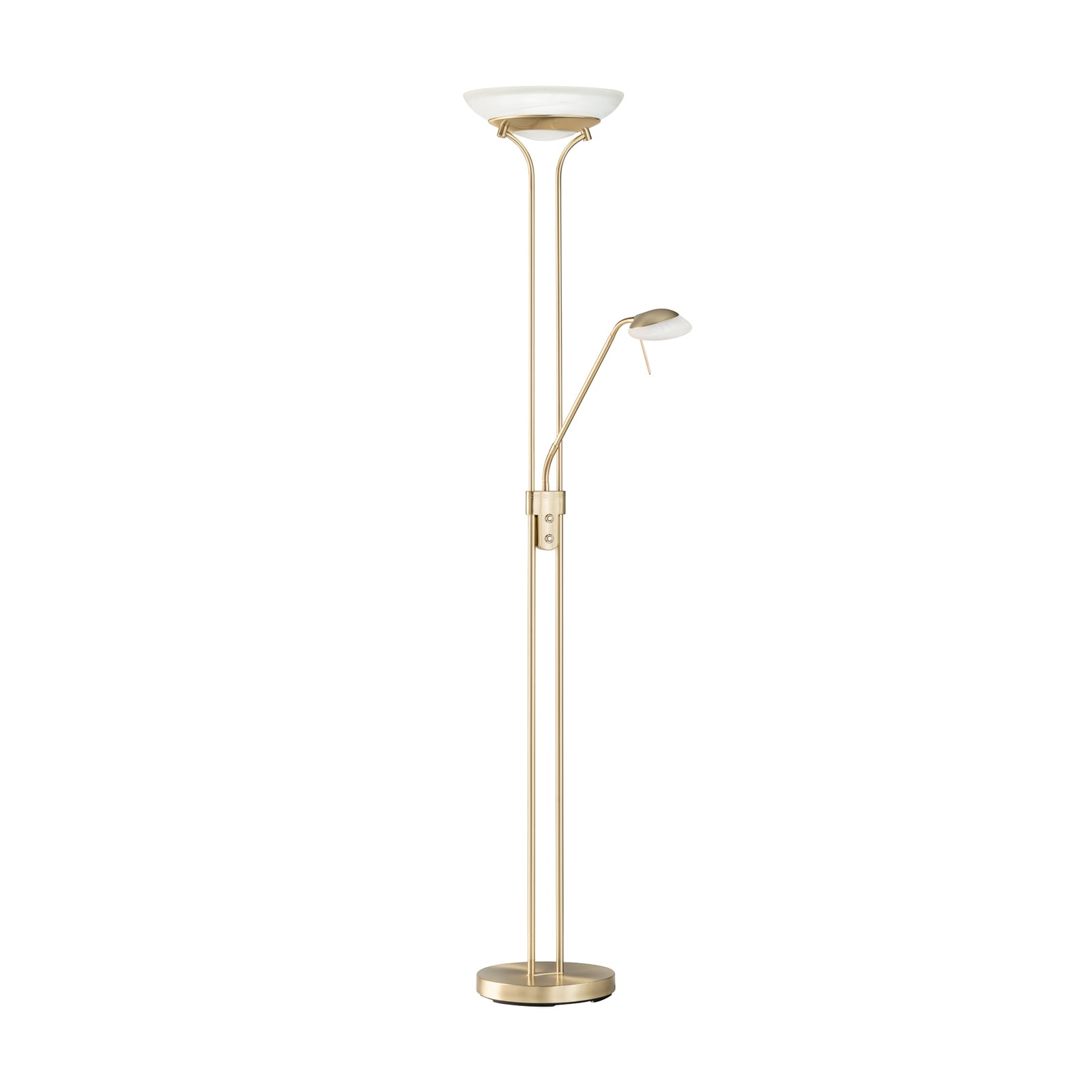 Bakside av LED gulvlampe Pool med leselampe dimbar CCT messing 182 cm
