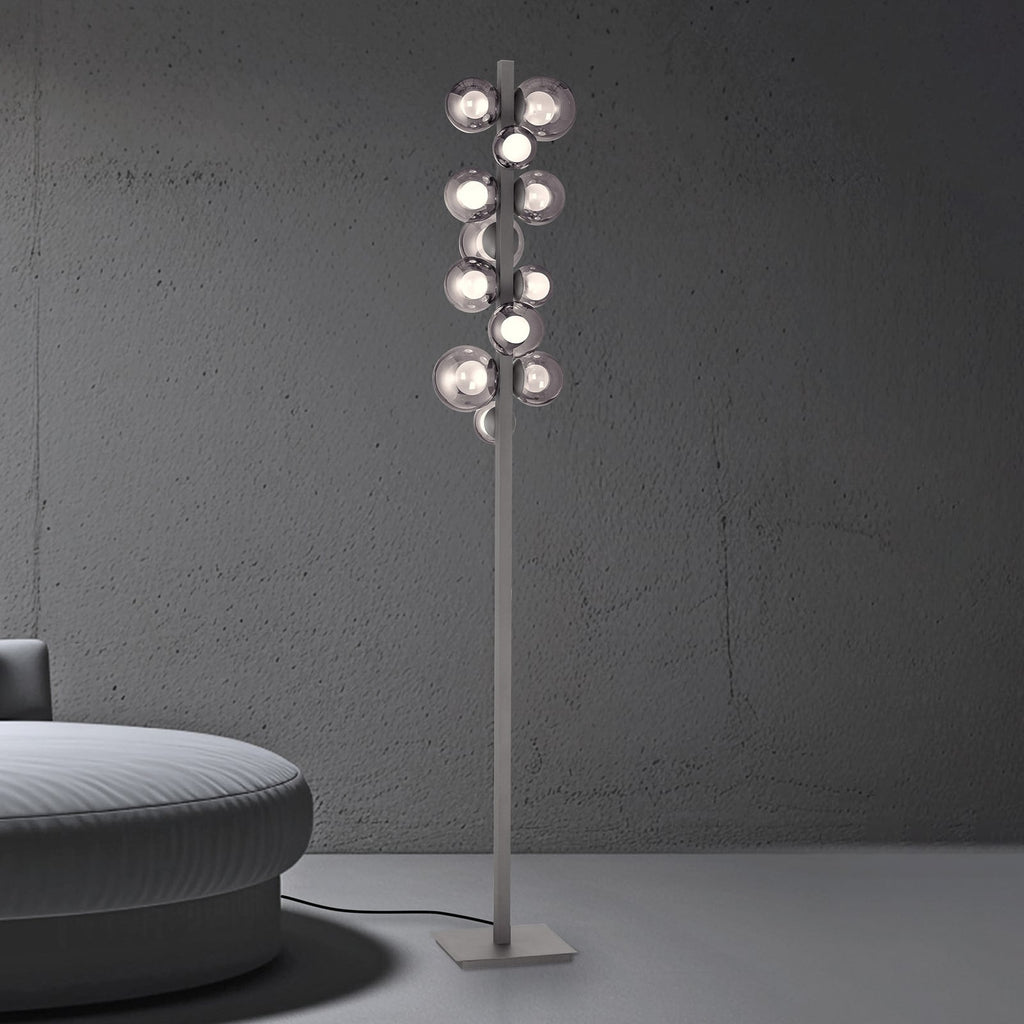 LED gulvlampe Popup 12-lys glass CCT dimbar H160 cm forfra
