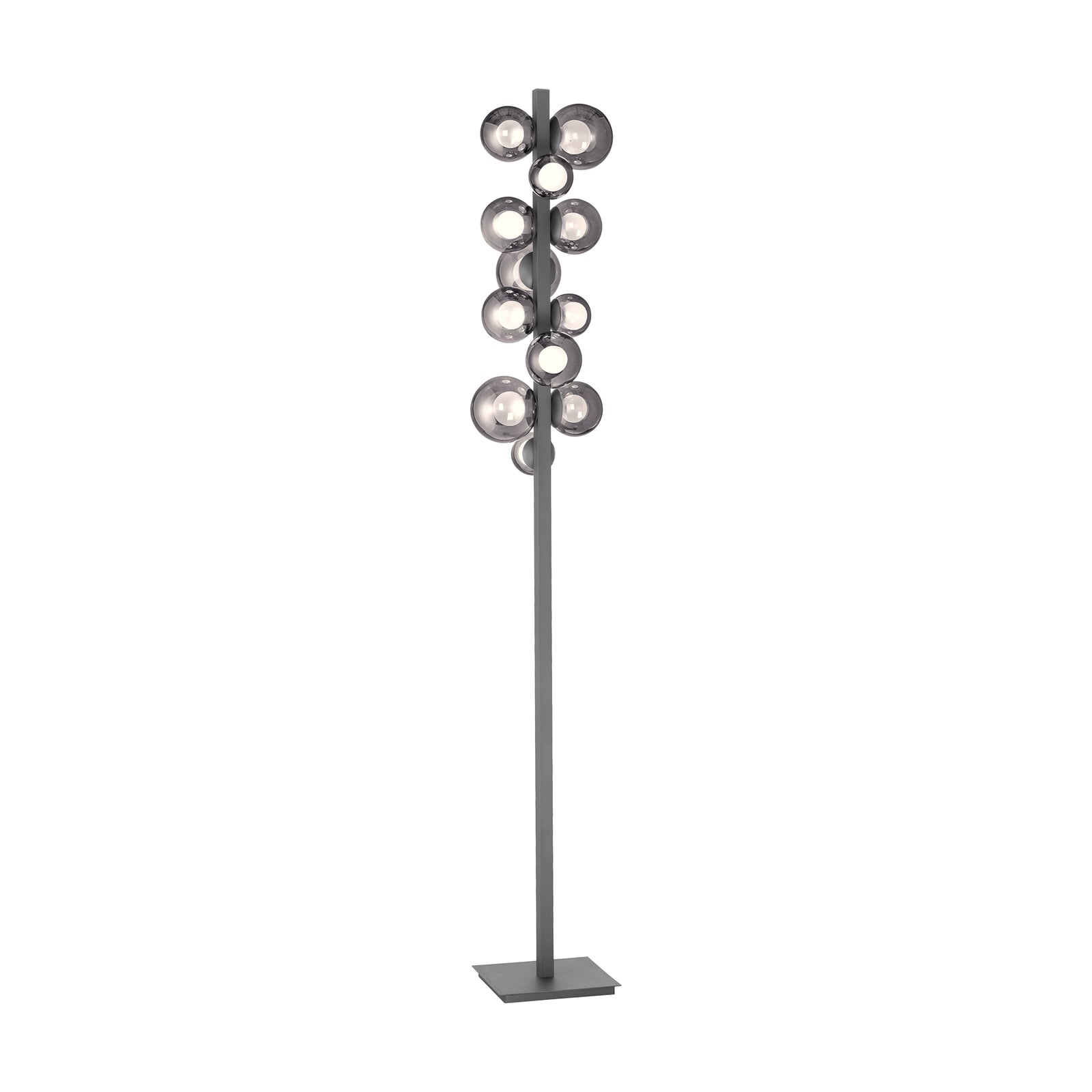 Bakside av LED gulvlampe Popup 12-lys glass CCT dimbar H160 cm