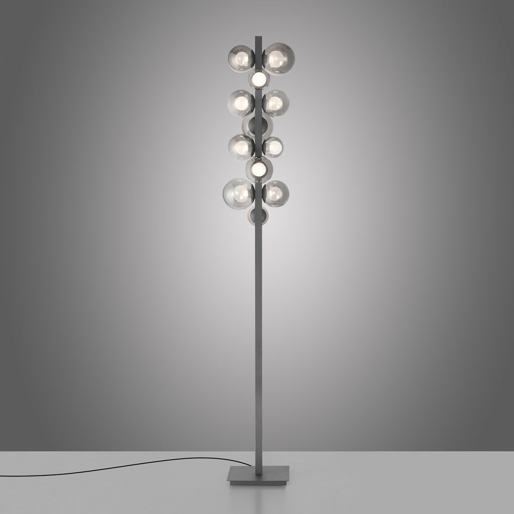 Detalj av glasslamper på LED gulvlampe Popup 12-lys glass CCT dimbar H160 cm