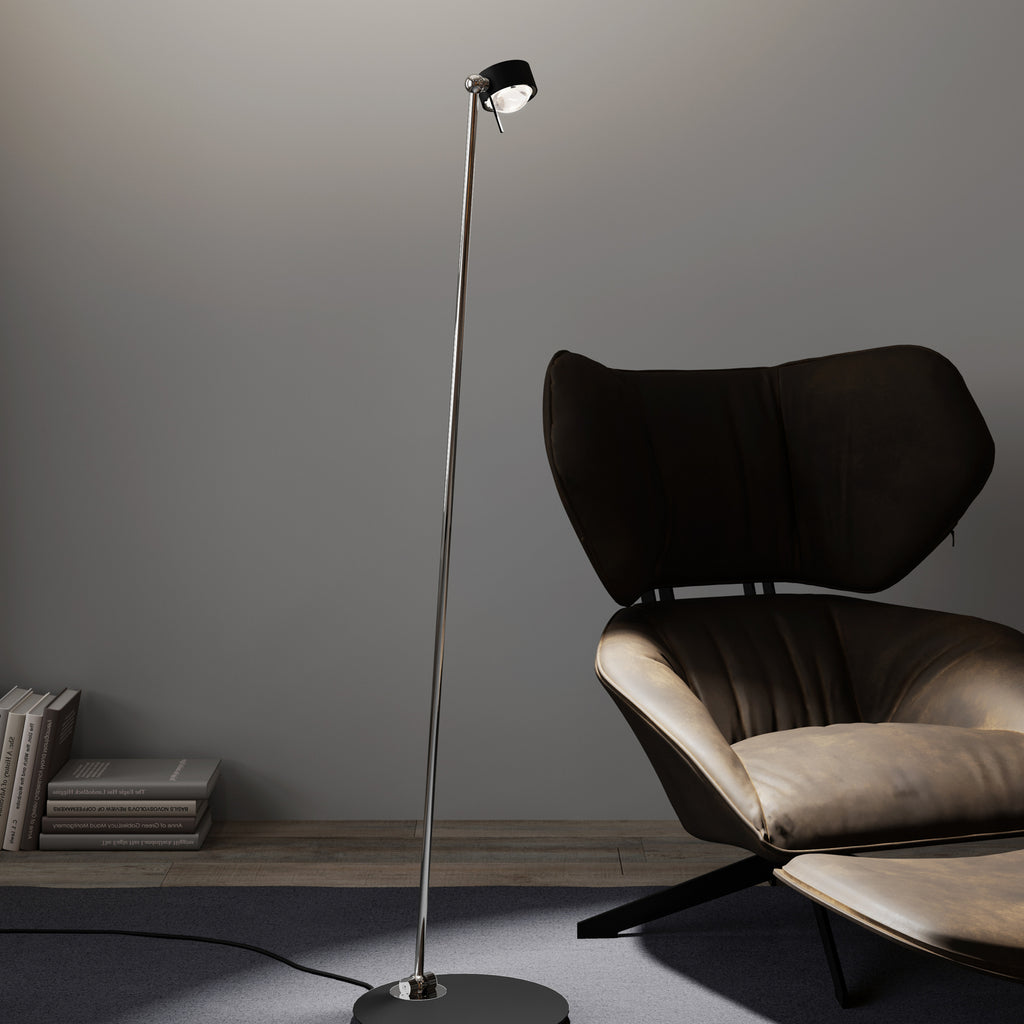 Bakside av LED gulvlampe Puk! 80 Floor dimbar svart/krom