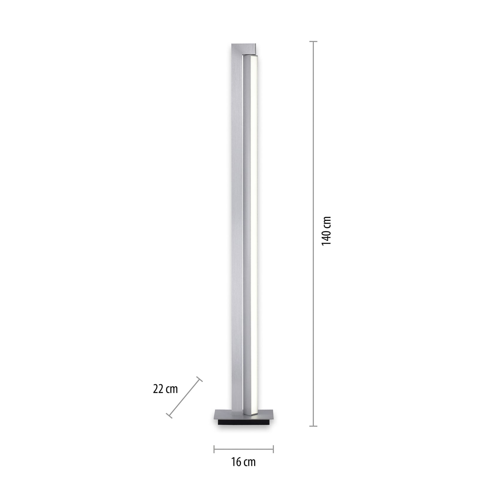 LED-gulvlampe PURE Lines Floor diamond 140 cm CCT dimbar nærbilde av fotbryter