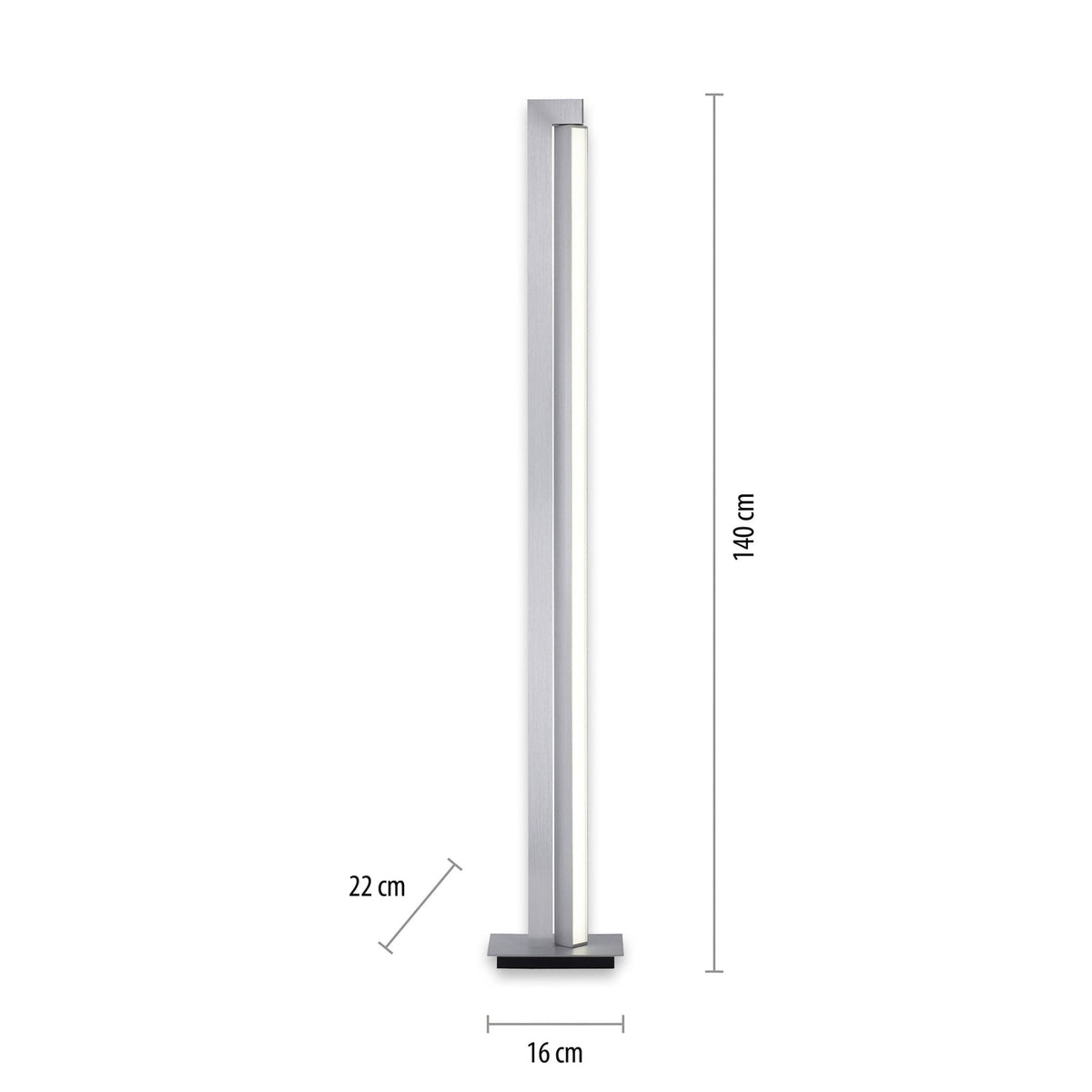 LED-gulvlampe PURE Lines Floor diamond 140 cm CCT dimbar nærbilde av fotbryter