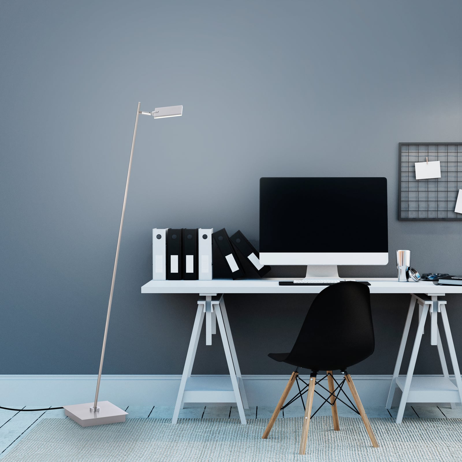 LED gulvlampe Pure Mira CCT dimbar med fjernkontroll sølv bakside