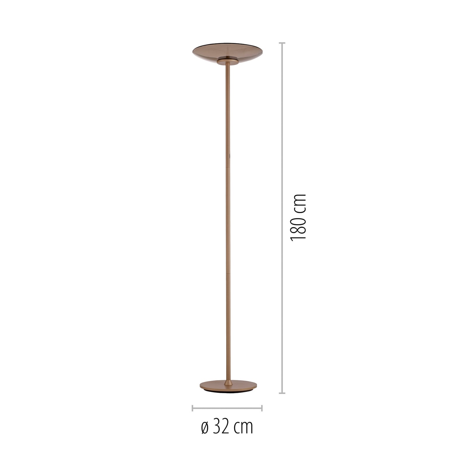 Detalj av LED gulvlampe PURE Moon dimbar bronse amberglass lampeskjerm