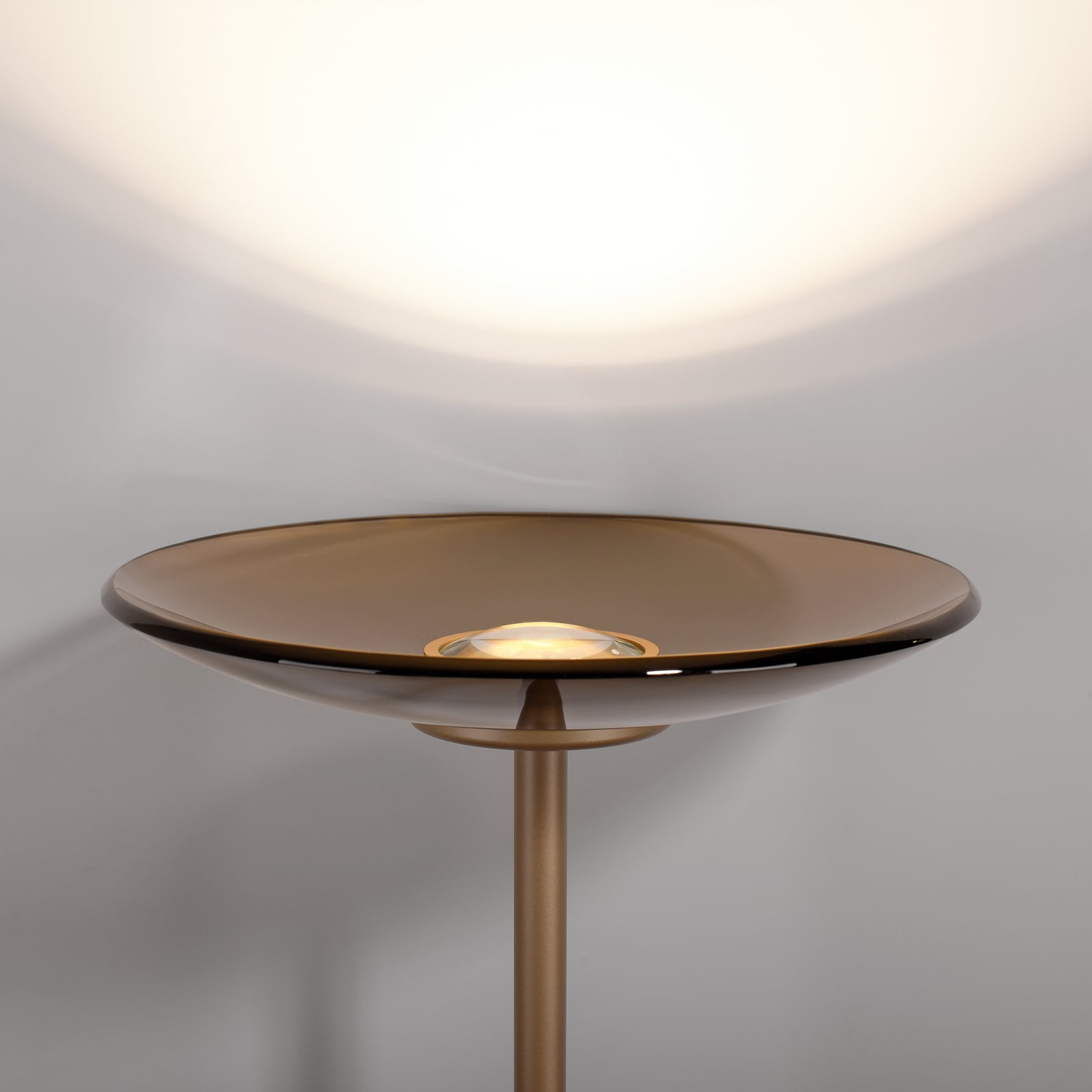 LED gulvlampe PURE Moon dimbar bronse amberglass med rund fot