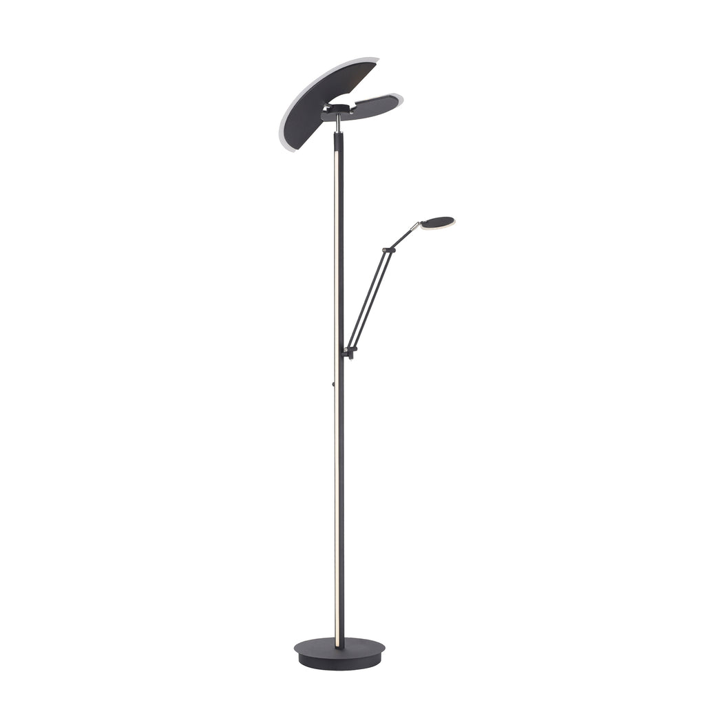 LED gulvlampe PURE Mutil med leselampe antrasitt forfra