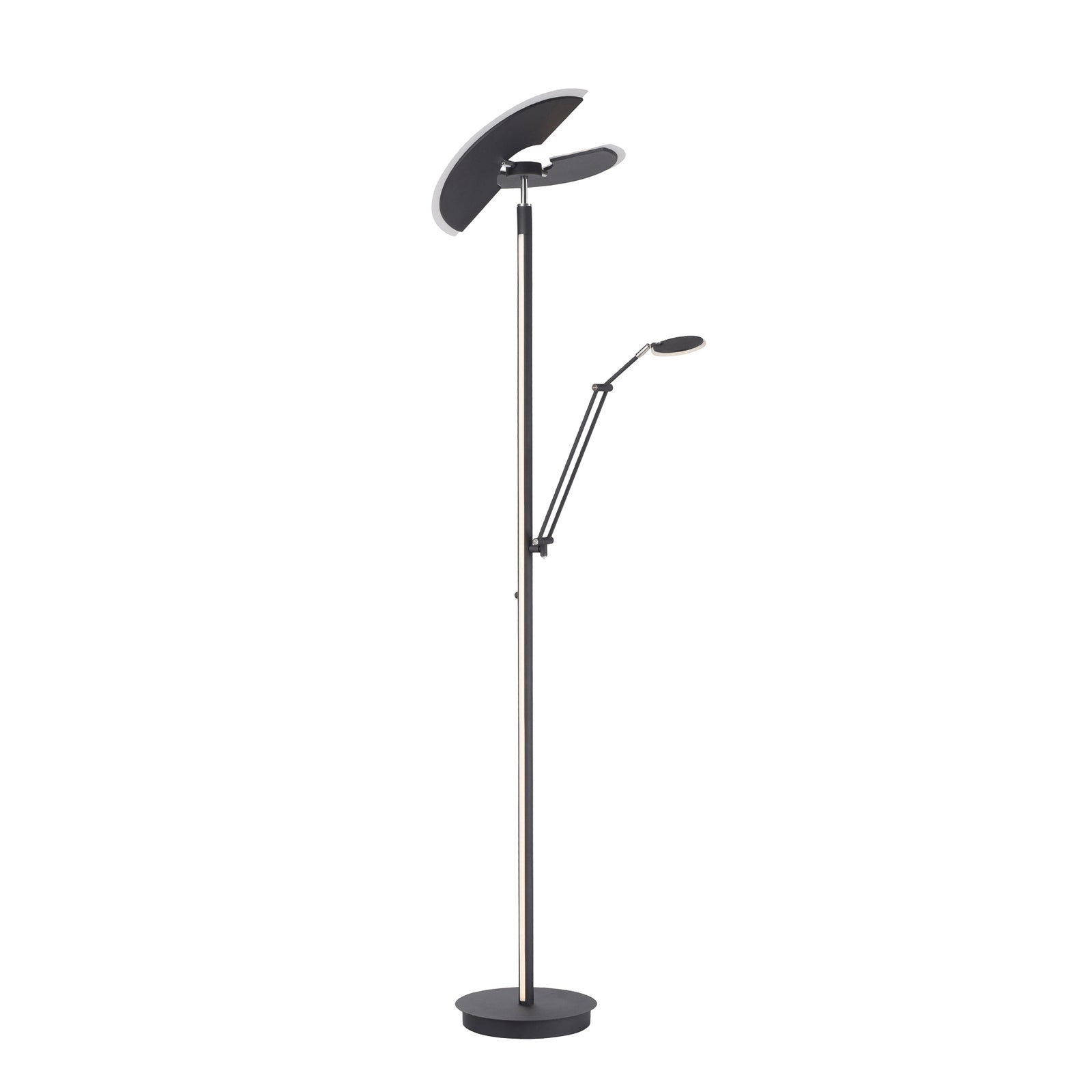 LED gulvlampe PURE Mutil med leselampe antrasitt forfra