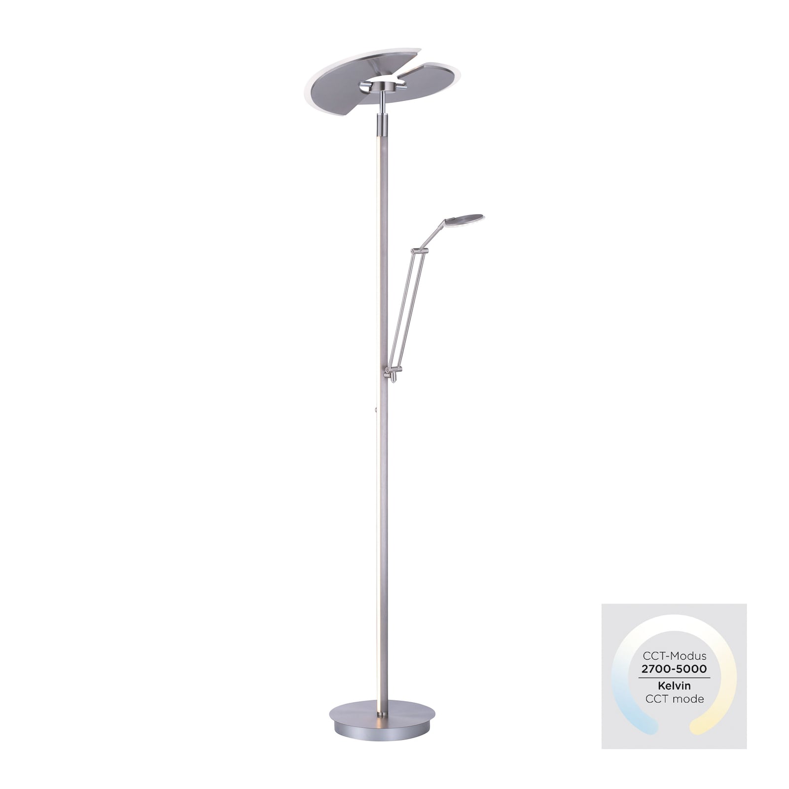 Sideprofil av LED gulvlampe PURE Mutil med lys justert
