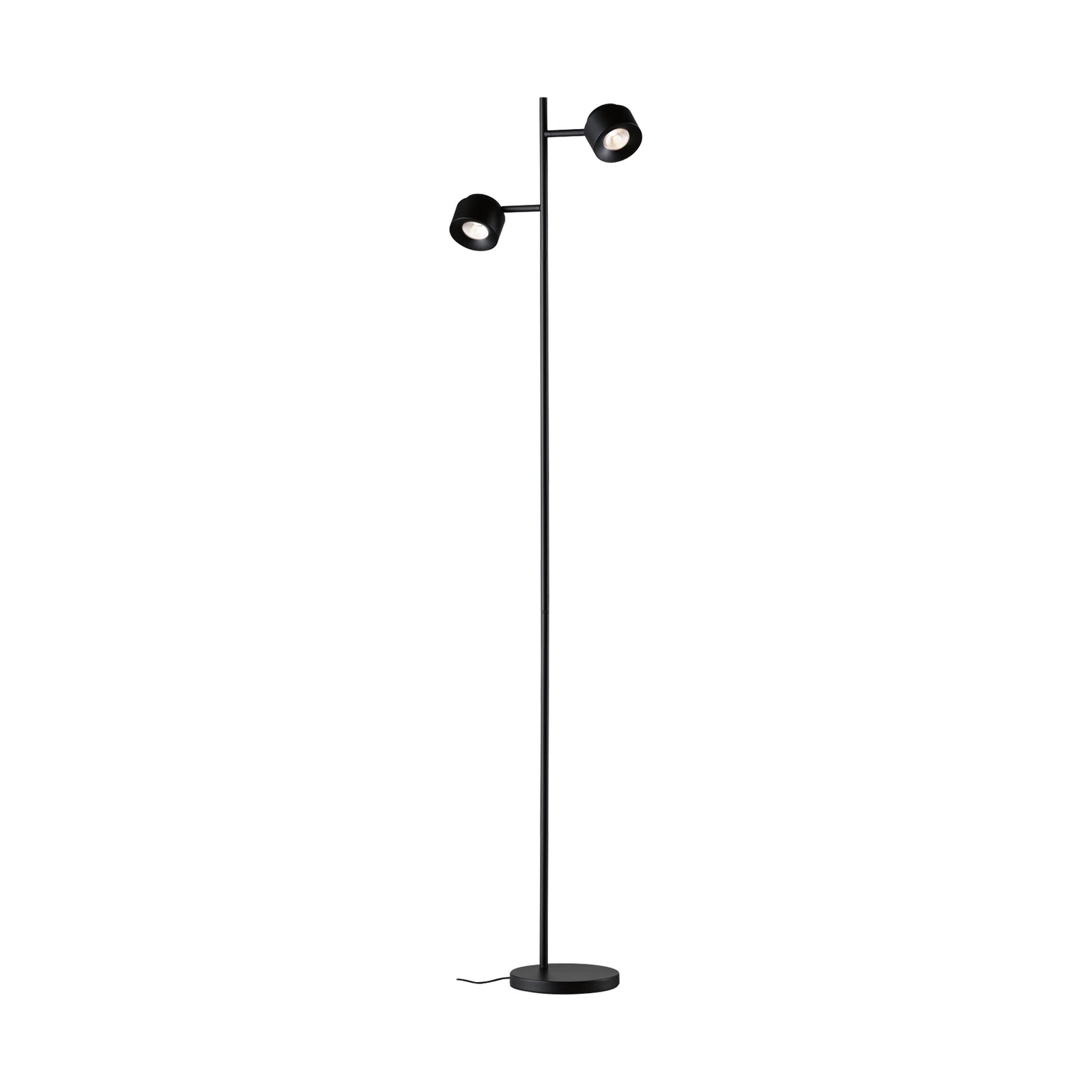Detalj av LED-gulvlampe Puric Pane Zigbee 2-spots svart dimbar spots