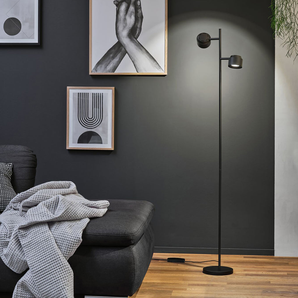 LED-gulvlampe Puric Pane Zigbee 2-spots svart dimbar med kabel