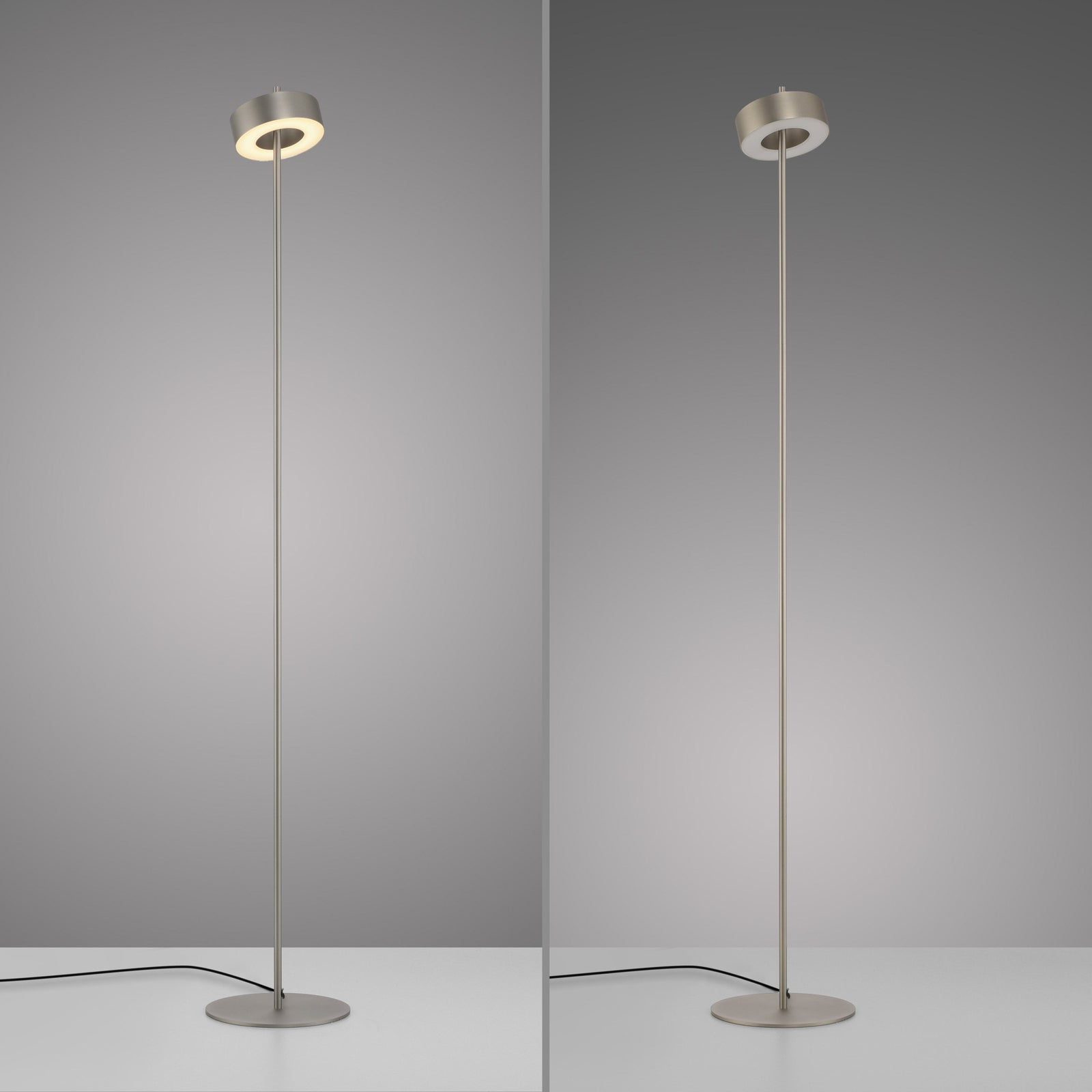 LED gulvlampe Q-Rotate dimbar aluminium CCT 140 cm fjernkontroll