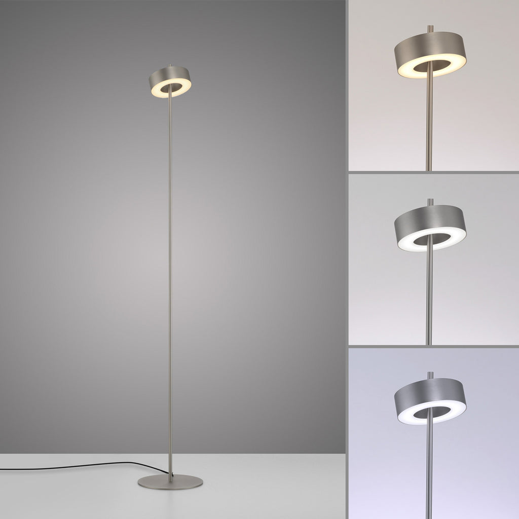 LED gulvlampe Q-Rotate dimbar aluminium CCT 140 cm justerbar lampe